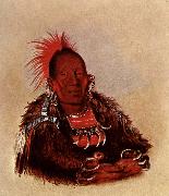 George Catlin Wah-ro-Nee-Sah,Oto Chief oil painting on canvas